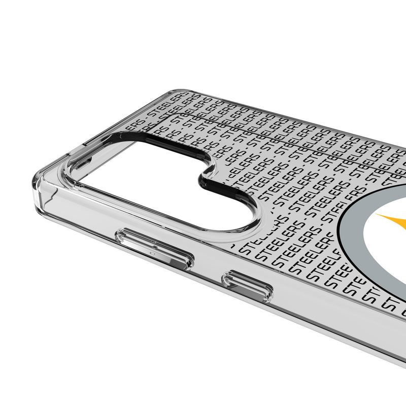 Pittsburgh Steelers Text Backdrop Galaxy Clear Phone Case for Samsung Galaxy Detail.Jpg