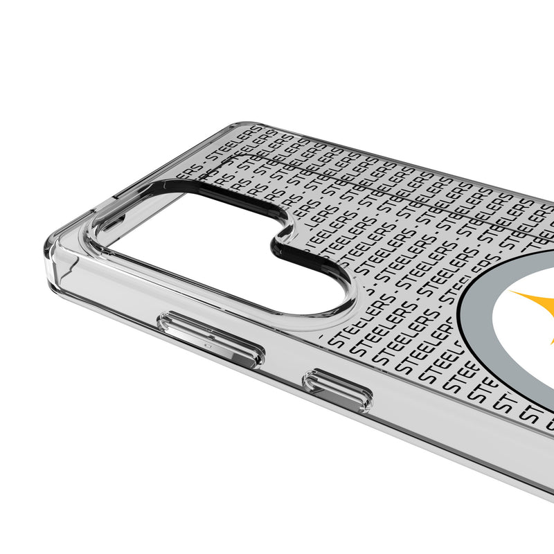 Pittsburgh Steelers Text Backdrop Galaxy Clear Phone Case for Samsung Galaxy Detail.Jpg