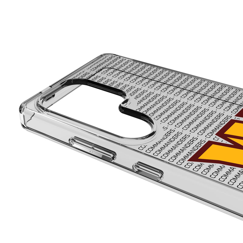 Washington Commanders Text Backdrop Galaxy Clear Phone Case for Samsung Galaxy Detail.Jpg