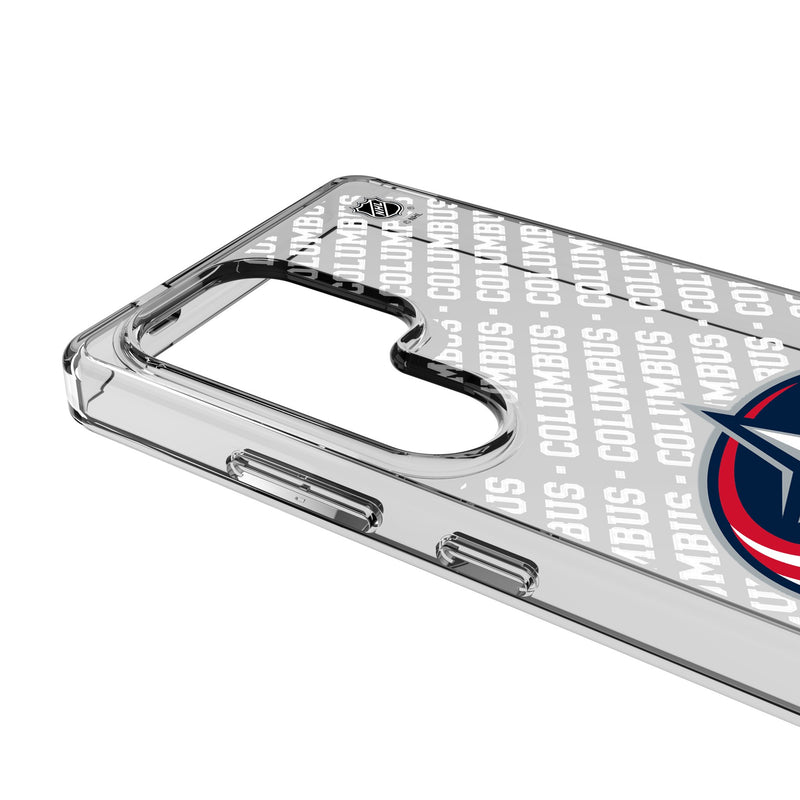 Columbus Blue Jackets Personalized EndZone Plus Galaxy Clear Phone Case for Samsung Galaxy Detail.Jpg