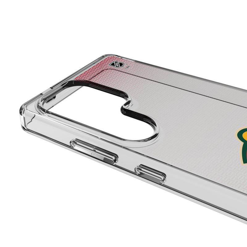 Minnesota Wild Linen Galaxy Clear Phone Case for Samsung Galaxy Detail.Jpg