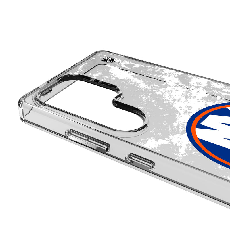 New York Islanders Ice Stripe Galaxy Clear Phone Case for Samsung Galaxy Detail.Jpg