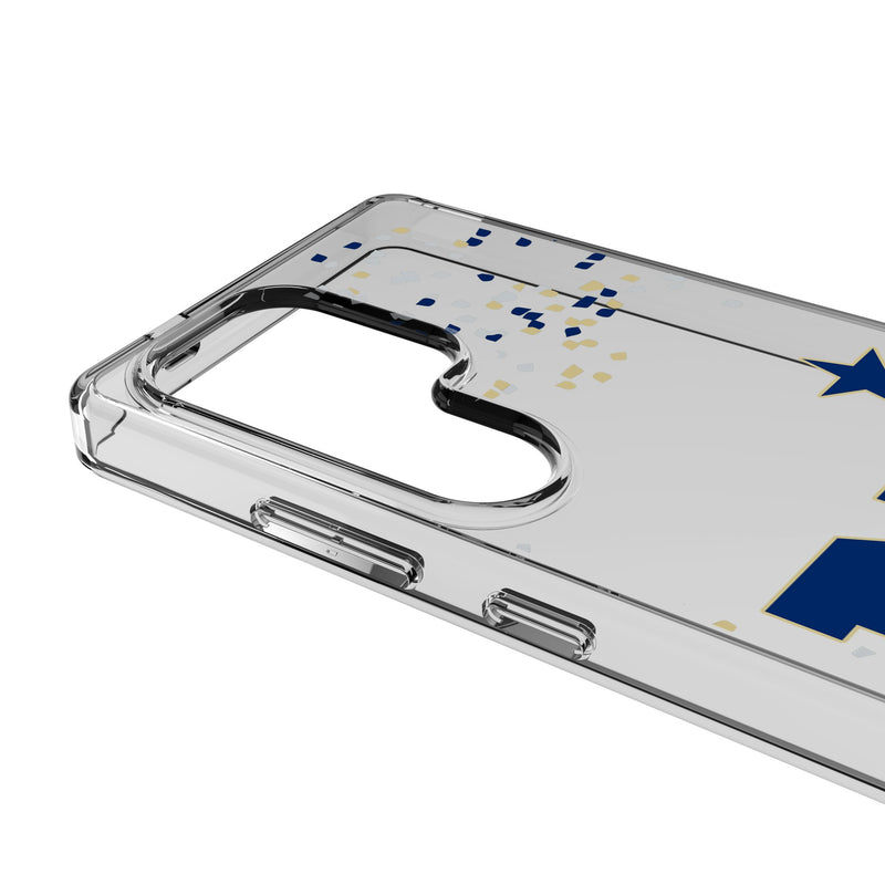 United State Naval Academy Midshipmen Confetti Galaxy Clear Phone Case for Samsung Galaxy Detail.Jpg