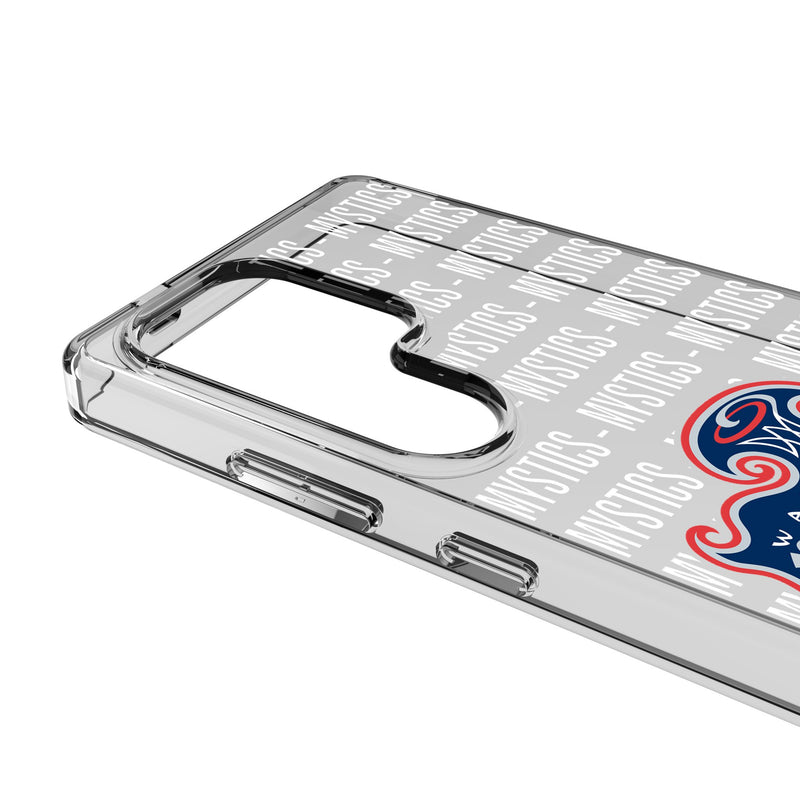 Washington Mystics Text Backdrop Galaxy Clear Phone Case for Samsung Galaxy Detail.Jpg
