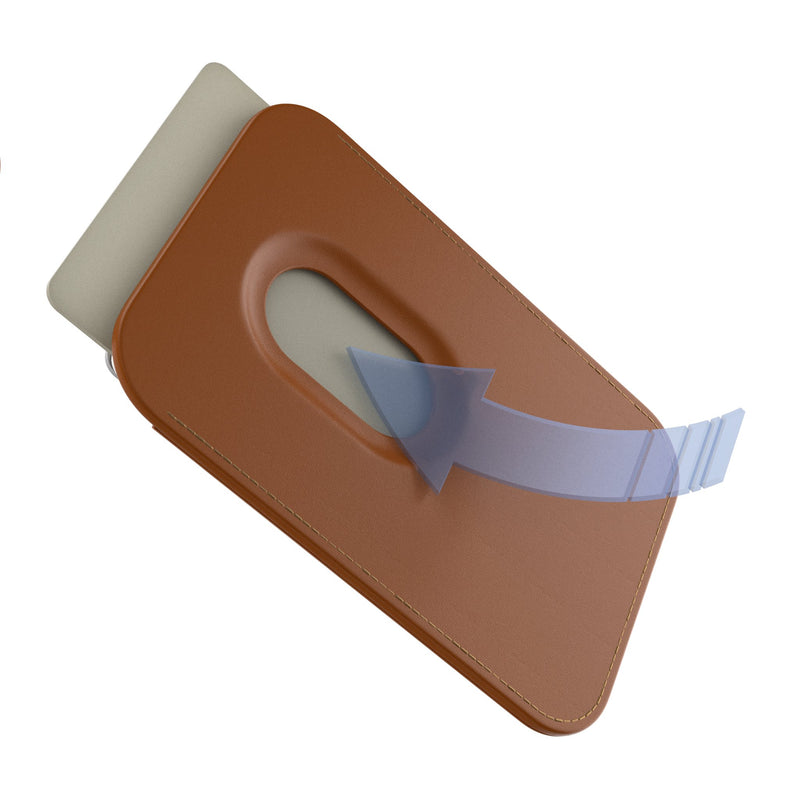 Cleveland Guardians Burn Brown Magnetic Credit Card Wallet Action.Jpg