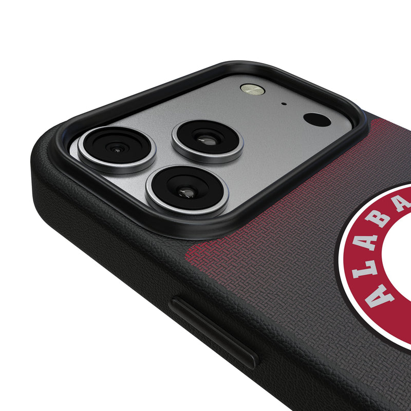 University of Alabama Crimson Tide Linen iPhone MagSafe Compatible Phone Case for Apple iPhone Detail.Jpg