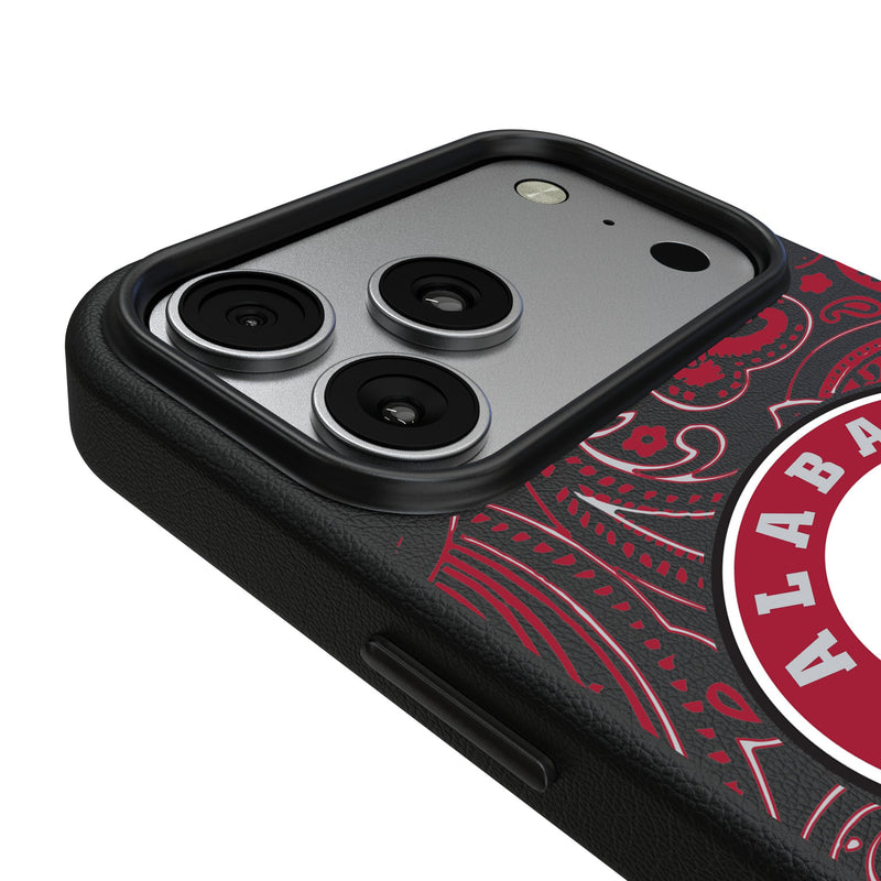 University of Alabama Crimson Tide Paisley iPhone MagSafe Compatible Phone Case for Apple iPhone Detail.Jpg