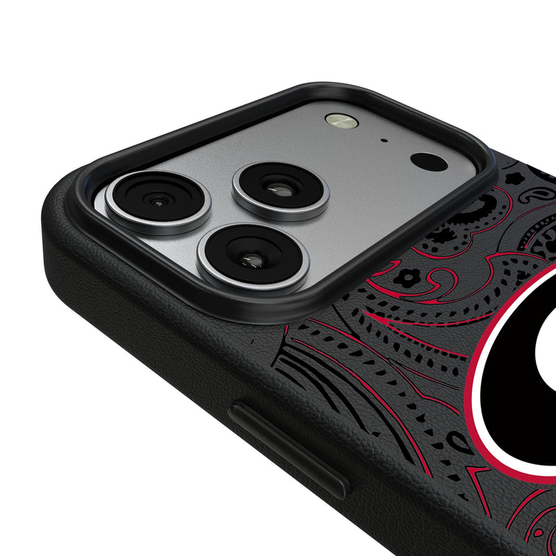 University of Georgia Bulldogs Paisley iPhone MagSafe Compatible Phone Case for Apple iPhone Detail.Jpg