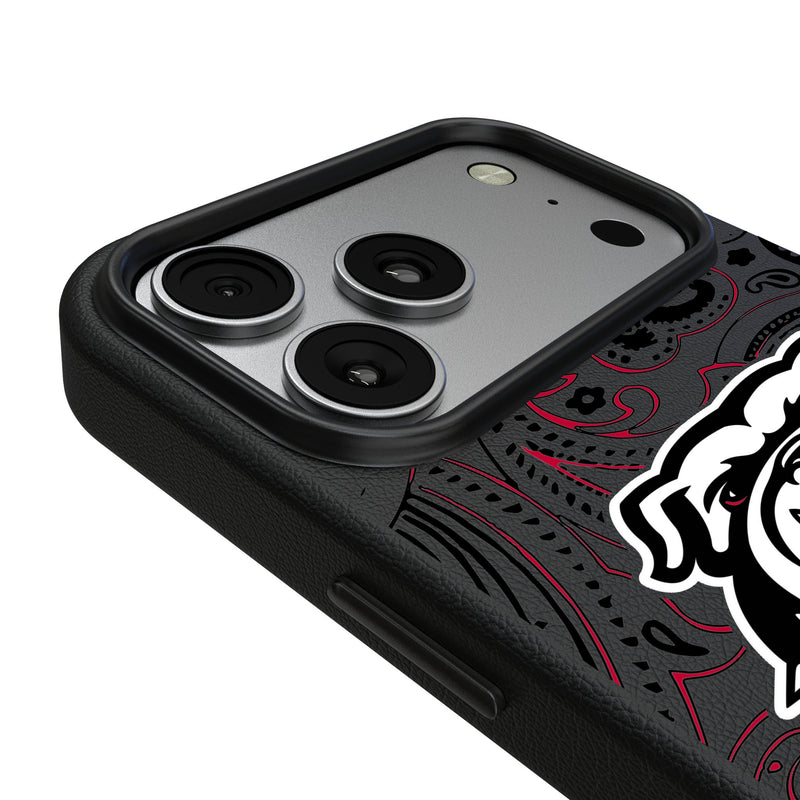 University of Georgia Bulldogs Uga Paisley iPhone MagSafe Compatible Phone Case for Apple iPhone Detail.Jpg