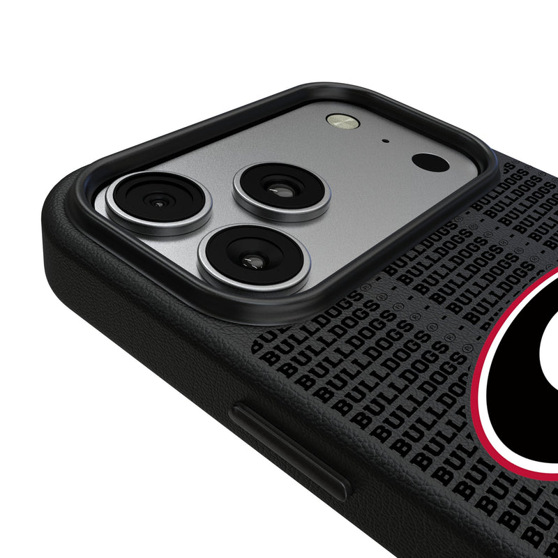 University of Georgia Bulldogs Text Backdrop iPhone MagSafe Compatible Phone Case for Apple iPhone Detail.Jpg