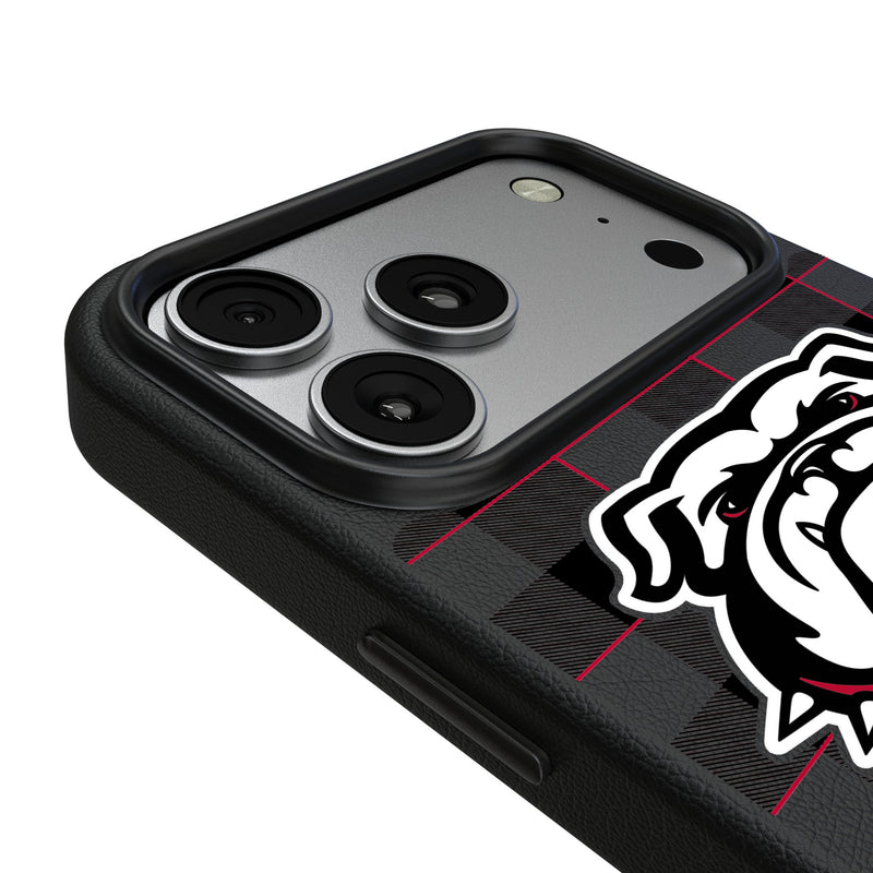 University of Georgia Bulldogs Uga Plaid iPhone MagSafe Compatible Phone Case for Apple iPhone Detail.Jpg