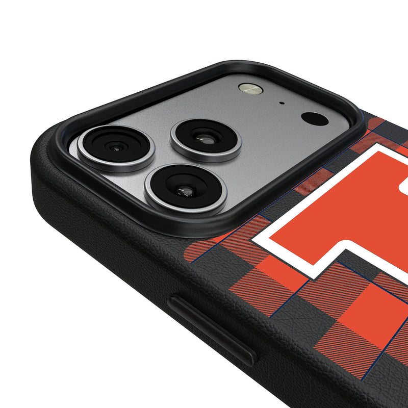 University of Illinois Fighting Illini Plaid iPhone MagSafe Compatible Phone Case for Apple iPhone Detail.Jpg