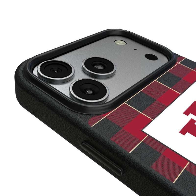 Indiana University Hoosiers Plaid iPhone MagSafe Compatible Phone Case for Apple iPhone Detail.Jpg