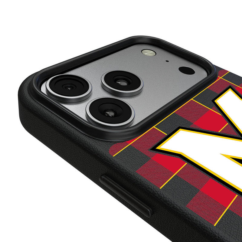 University of Maryland Terrapins Plaid iPhone MagSafe Compatible Phone Case for Apple iPhone Detail.Jpg