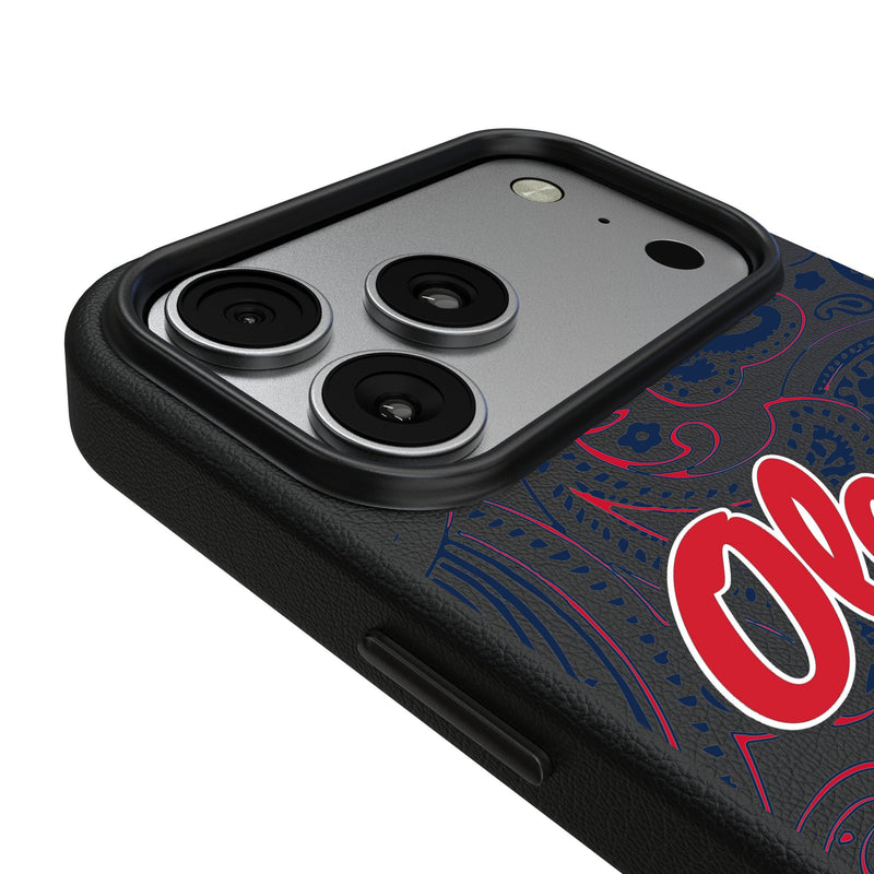 University of Mississippi Rebels Paisley iPhone MagSafe Compatible Phone Case for Apple iPhone Detail.Jpg