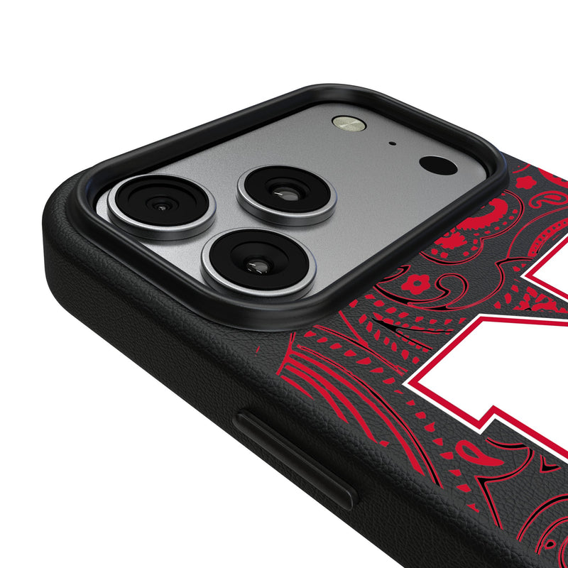 University of Nebraska Huskers Block N Paisley iPhone MagSafe Compatible Phone Case for Apple iPhone Detail.Jpg