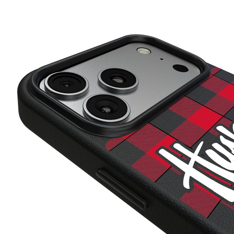 University of Nebraska Huskers Plaid iPhone MagSafe Compatible Phone Case for Apple iPhone Detail.Jpg