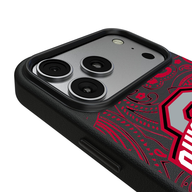 Ohio State University Buckeyes Paisley iPhone MagSafe Compatible Phone Case for Apple iPhone Detail.Jpg