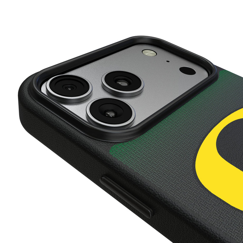 University of Oregon Ducks Linen iPhone MagSafe Compatible Phone Case for Apple iPhone Detail.Jpg