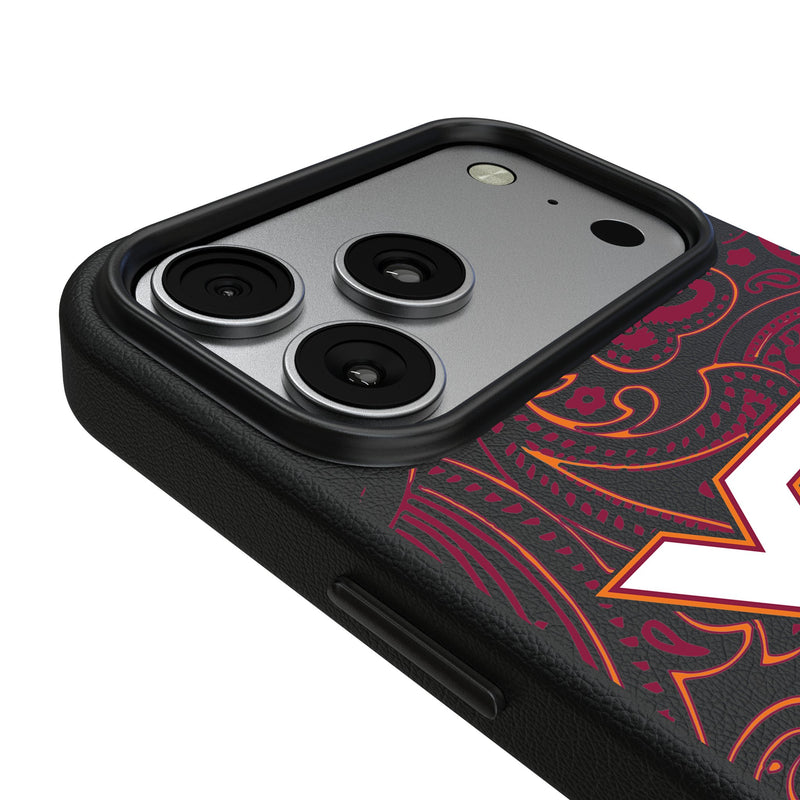 Virginia Tech Hokies Paisley iPhone MagSafe Compatible Phone Case for Apple iPhone Detail.Jpg