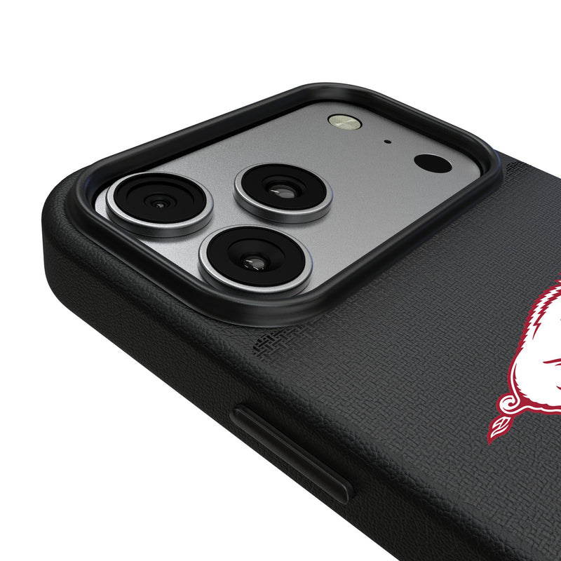 University of Arkansas Fayetteville Razorbacks Linen iPhone MagSafe Compatible Phone Case for Apple iPhone Detail.Jpg