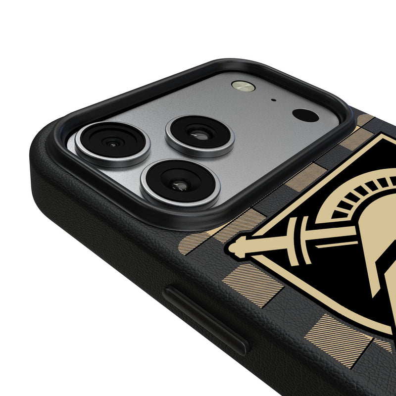 United States Military Academy Black Knights Plaid iPhone MagSafe Compatible Phone Case for Apple iPhone Detail.Jpg