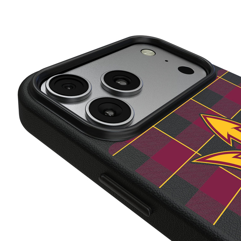 Arizona State University Sun Devils Plaid iPhone MagSafe Compatible Phone Case for Apple iPhone Detail.Jpg