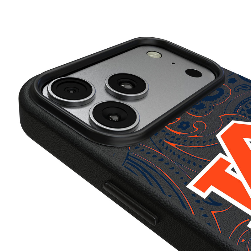 University of Auburn Tigers Paisley iPhone MagSafe Compatible Phone Case for Apple iPhone Detail.Jpg