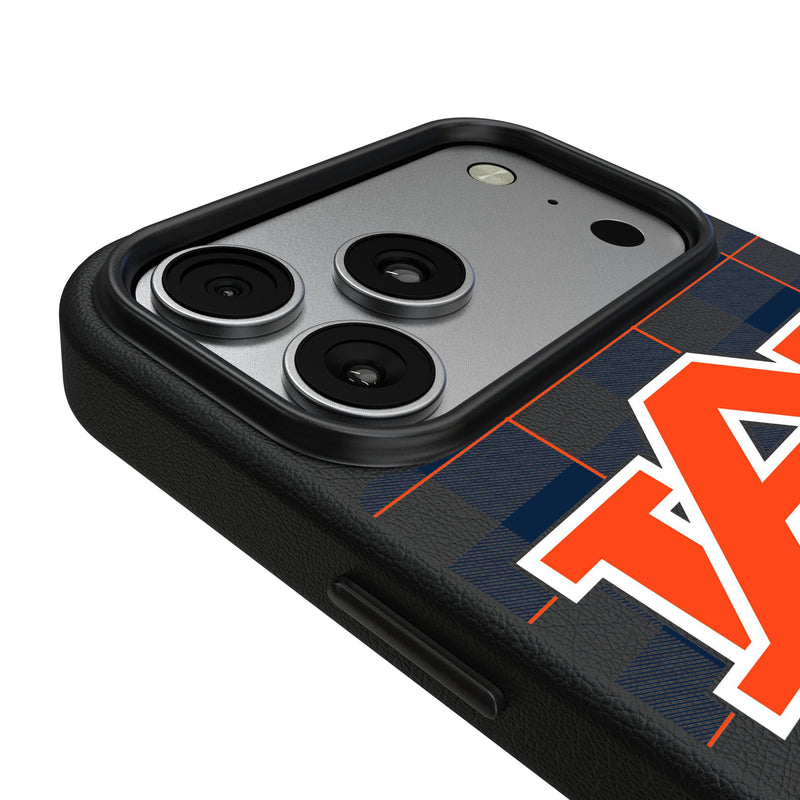 University of Auburn Tigers Plaid iPhone MagSafe Compatible Phone Case for Apple iPhone Detail.Jpg