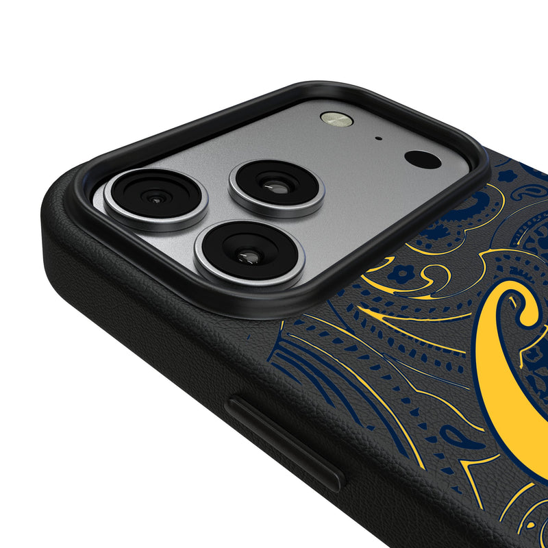 University of California Berkeley Golden Bears Paisley iPhone MagSafe Compatible Phone Case for Apple iPhone Detail.Jpg