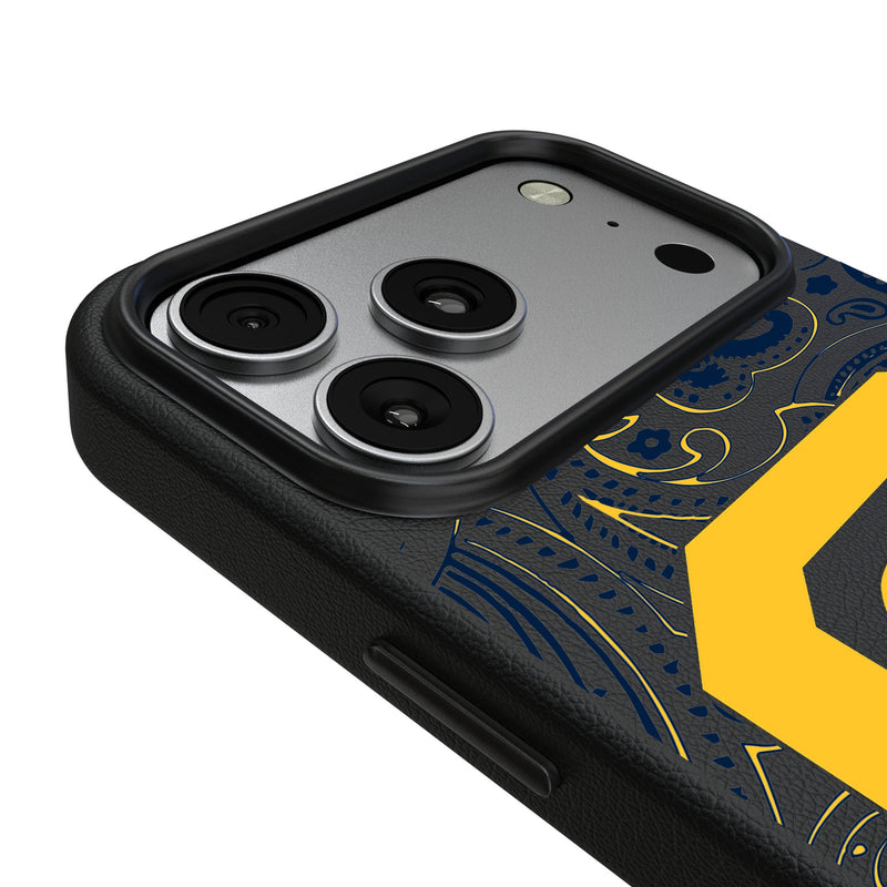 University of California Berkeley Golden Bears Paisley iPhone MagSafe Compatible Phone Case for Apple iPhone Detail.Jpg