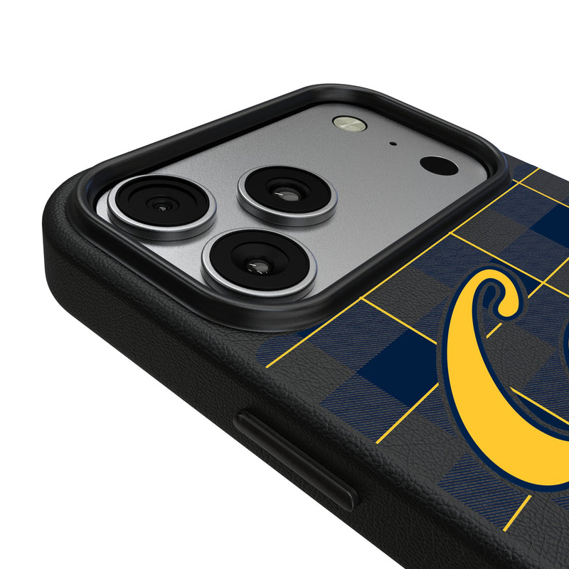 University of California Berkeley Golden Bears Plaid iPhone MagSafe Compatible Phone Case for Apple iPhone Detail.Jpg