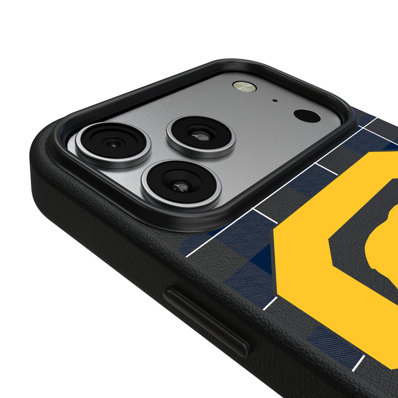 University of California Berkeley Golden Bears Plaid iPhone MagSafe Compatible Phone Case for Apple iPhone Detail.Jpg