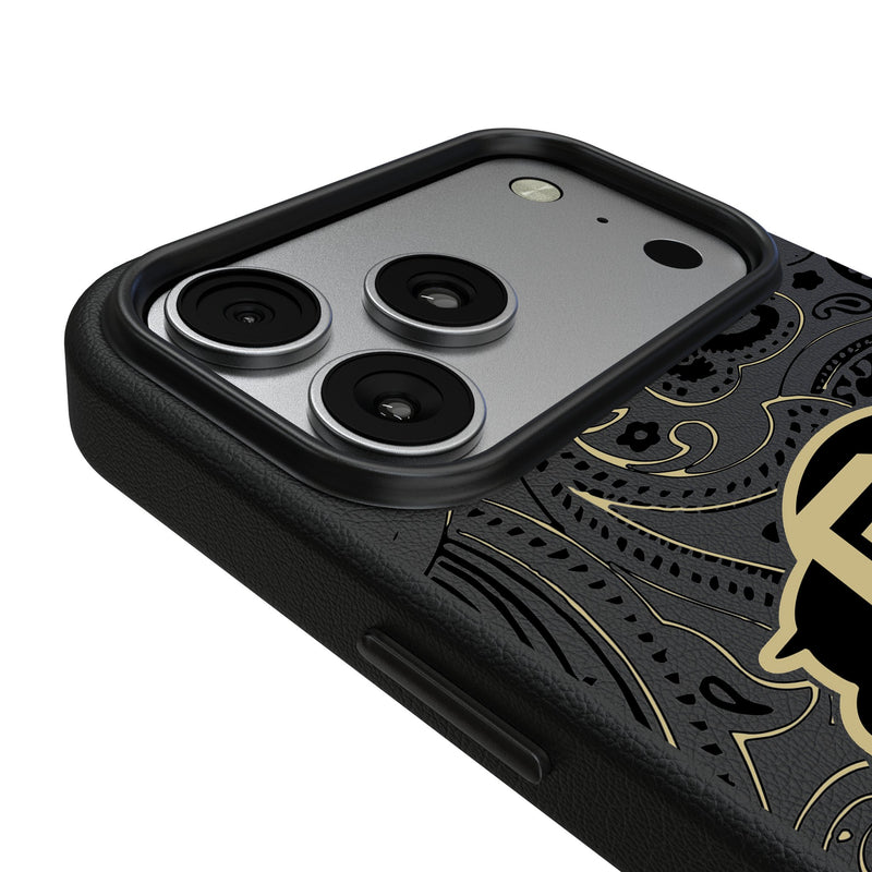 University of Colorado Buffaloes Paisley iPhone MagSafe Compatible Phone Case for Apple iPhone Detail.Jpg