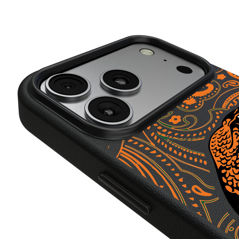 Florida A&M University Rattlers Paisley iPhone MagSafe Compatible Phone Case for Apple iPhone Detail.Jpg