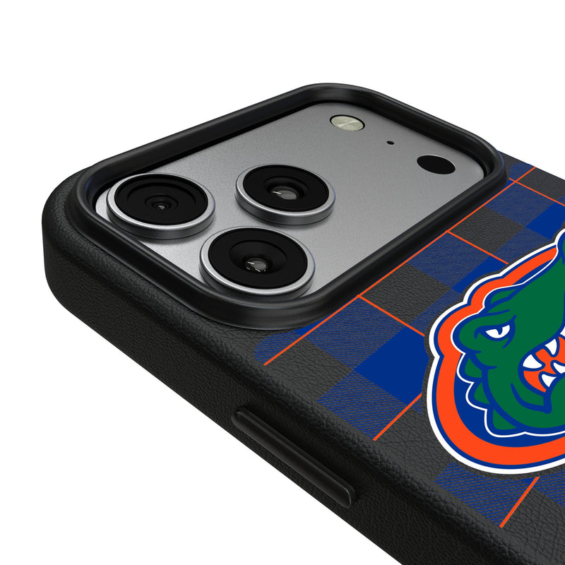 University of Florida Gators Plaid iPhone MagSafe Compatible Phone Case for Apple iPhone Detail.Jpg