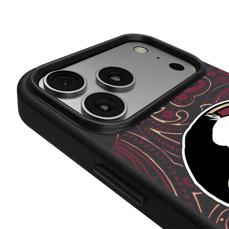 Florida State University Seminoles Paisley iPhone MagSafe Compatible Phone Case for Apple iPhone Detail.Jpg