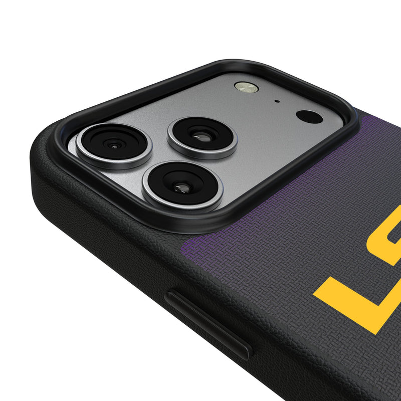 Louisiana State University Tigers Linen iPhone MagSafe Compatible Phone Case for Apple iPhone Detail.Jpg
