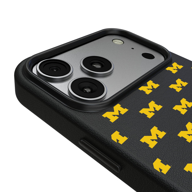 University of Michigan Wolverines Fashion Pattern iPhone MagSafe Compatible Phone Case for Apple iPhone Detail.Jpg
