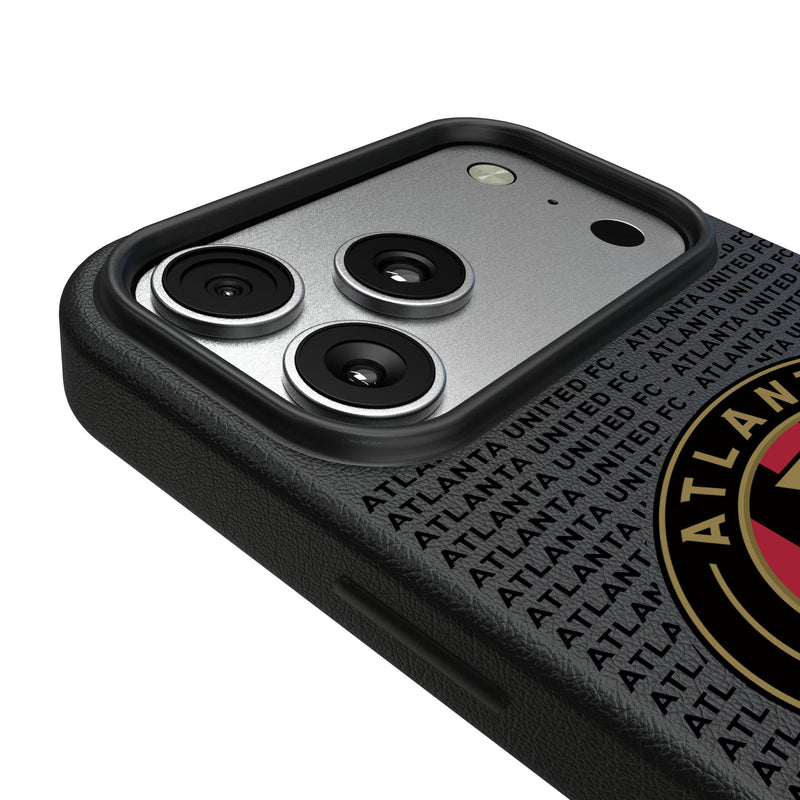 Atlanta United FC Text Backdrop iPhone MagSafe Compatible Phone Case for Apple iPhone Detail.Jpg