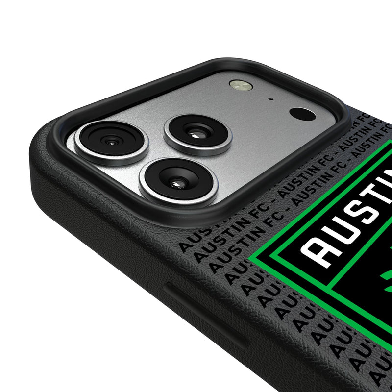 Austin FC Text Backdrop iPhone MagSafe Compatible Phone Case for Apple iPhone Detail.Jpg