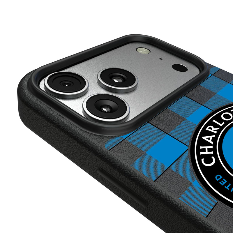Charlotte FC Plaid iPhone MagSafe Compatible Phone Case for Apple iPhone Detail.Jpg