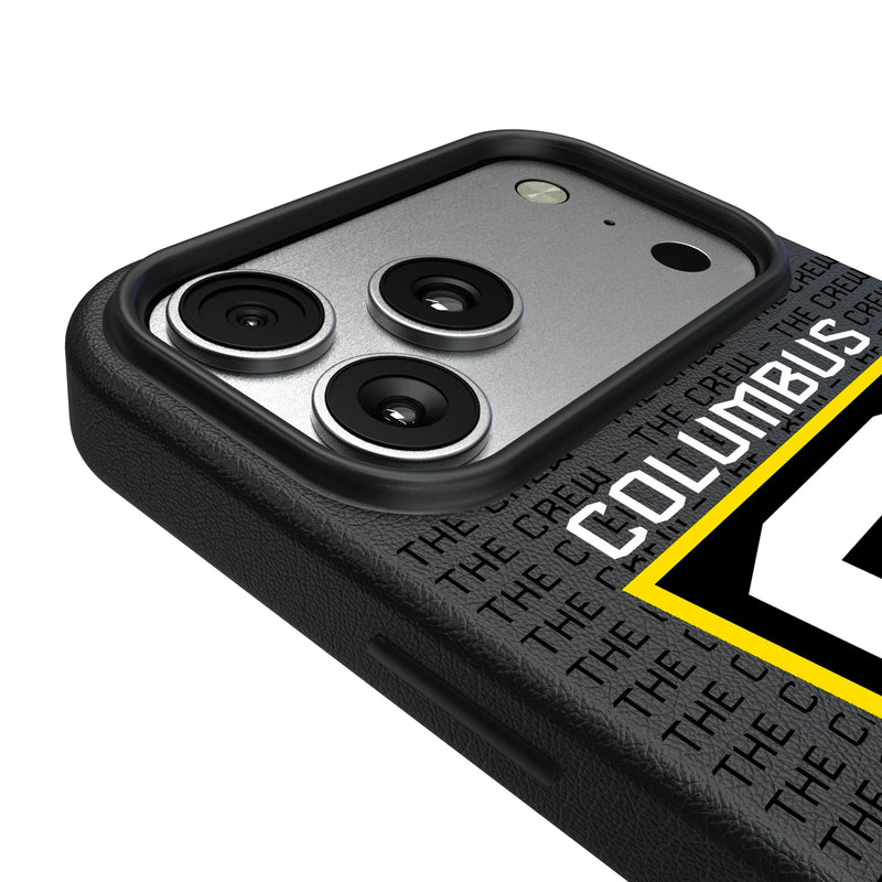 Columbus Crew Text Backdrop iPhone MagSafe Compatible Phone Case for Apple iPhone Detail.Jpg