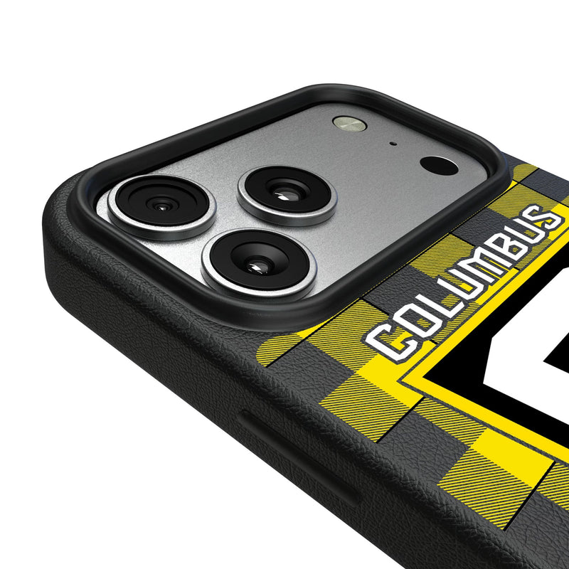 Columbus Crew Plaid iPhone MagSafe Compatible Phone Case for Apple iPhone Detail.Jpg