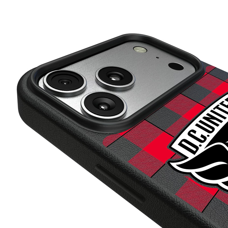DC United Plaid iPhone MagSafe Compatible Phone Case for Apple iPhone Detail.Jpg