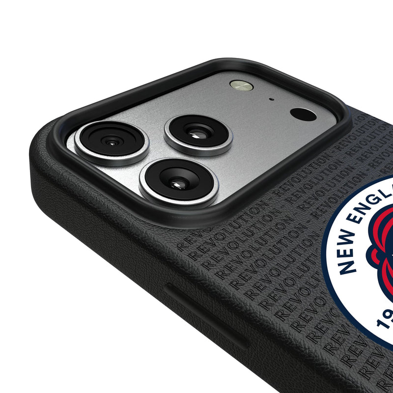 New England Revolution Text Backdrop iPhone MagSafe Compatible Phone Case for Apple iPhone Detail.Jpg