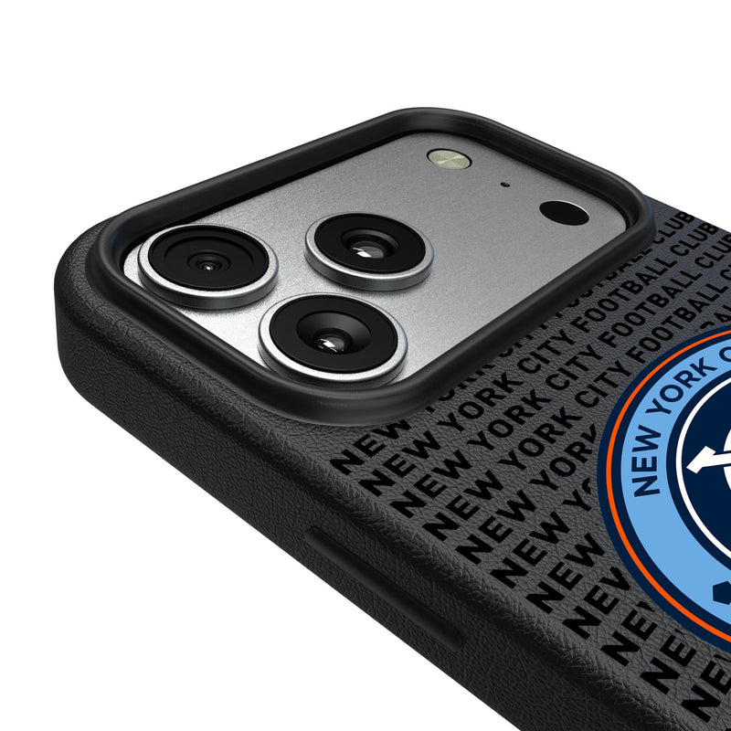 New York City FC Text Backdrop iPhone MagSafe Compatible Phone Case for Apple iPhone Detail.Jpg