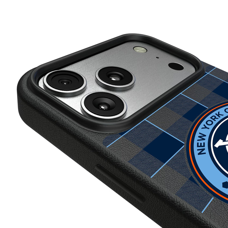 New York City FC Plaid iPhone MagSafe Compatible Phone Case for Apple iPhone Detail.Jpg