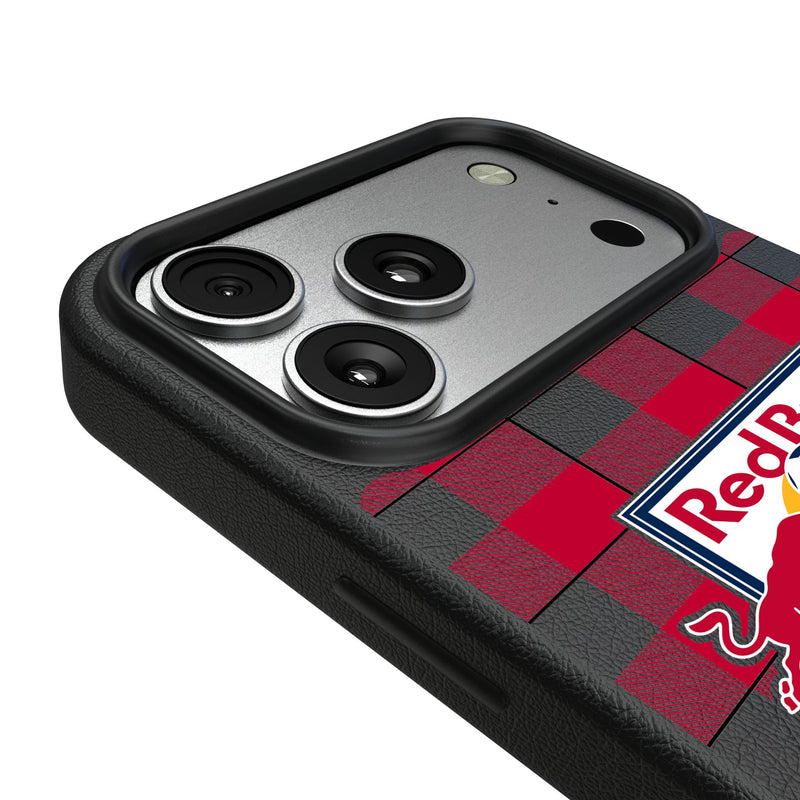 New York Red Bulls Plaid iPhone MagSafe Compatible Phone Case for Apple iPhone Detail.Jpg