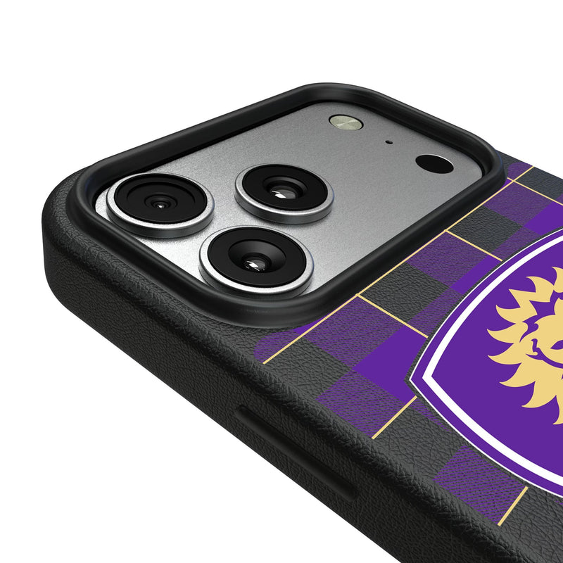 Orlando City Soccer Club Plaid iPhone MagSafe Compatible Phone Case for Apple iPhone Detail.Jpg